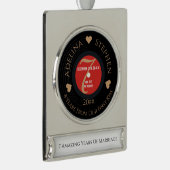 Vinyl Romantisch 7e koperen bruiloft Jubileum Verzilverd Banner Ornament (Rechts)