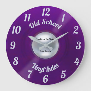Vinyl Rules Large Horloge