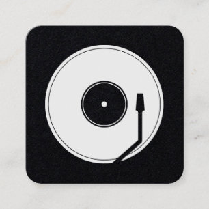 Vinyl spelen vorm retro vierkante visitekaartje