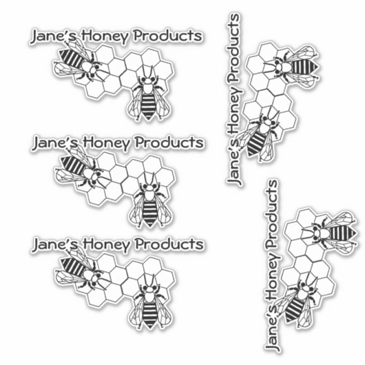 Vinyl Sticker - Bijen op Honingraat (Voorkant)