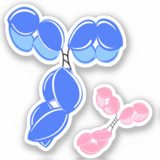 Vinyl sticker - blauw IgG (antilichaam) w / bonus