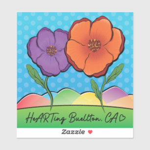 Vinyl Sticker - Californië Poppies - Buellton.Art
