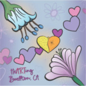 Vinyl Sticker - heARTing Flowers - Buellton.Art (Voorkant)