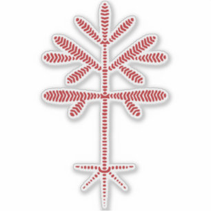 Vinyl sticker met een rode stempel