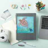 Vinyl Sticker - Schildpad zwemmen - Buellton.Art (iPad Cover)