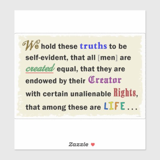 Vinyl sticker with a declaration. (Feuille)