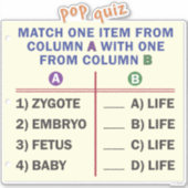 Vinyl sticker with a quiz. (Devant)