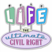 Vinyl sticker with a retro design. (Voorkant)