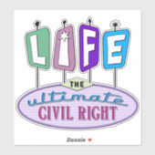 Vinyl sticker with a retro design. (Vel)