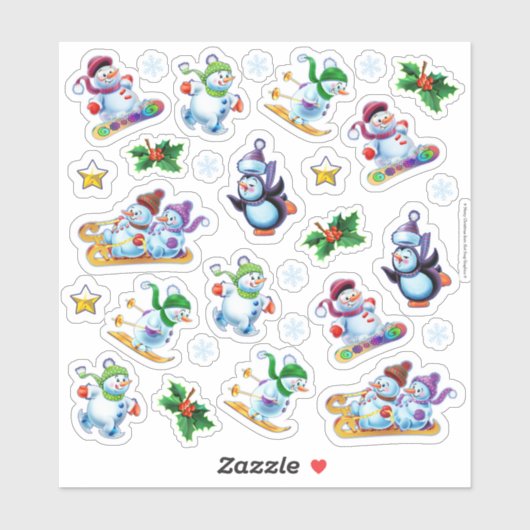 Vinyl stickers medium set Kerstmis tekens (Vel)