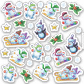 Vinyl stickers medium set Kerstmis tekens (Voorkant)