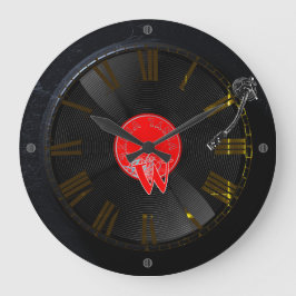 Vinyl Vibes Retro Draaitafelklok Grote Klok