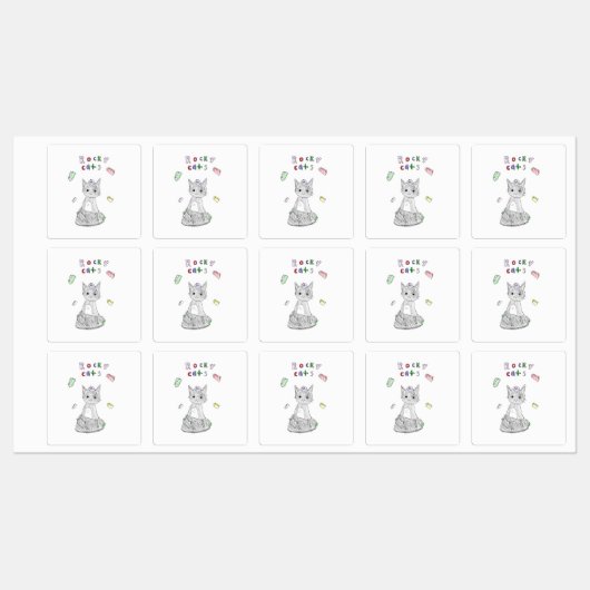 vinyl waterproof Rocky Cats sticker (Feuille)