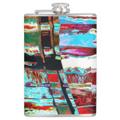 Vinyl Wrapped Flask – Collapse Reflection Abstract Heupfles (Voorkant)