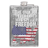 Vinyl Wrapped Flask – Freedom Job Heupfles (Achterkant)