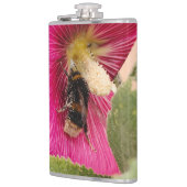 Vinyl wrapped flask Hollyhock bumble bee  Heupfles (Links)