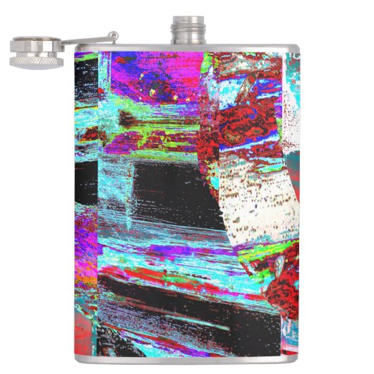 Vinyl Wrapped Flask – Neon Pulse Heupfles (Geopend)