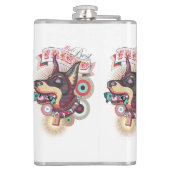 Vinyl Wrapped Flask – Urban Loyalty Doberman Art Heupfles (Achterkant)