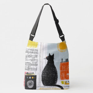 Vinyl Zwarte Kat High Rise Live Set Crossbody Tas