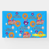 Vinylbanner, Happy 6th Birthday Banner, #6 Blue Spandoek (Horizontaal)