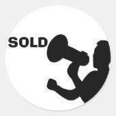 Vinyldecal van het Verkocht Huis | REALTOR-decimaa Ronde Sticker (Voorkant)