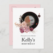 vinyle anniversaire Invitation Carte postale (Devant / Derrière)