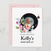 vinyle anniversaire Invitation Carte postale (Devant / Derrière)