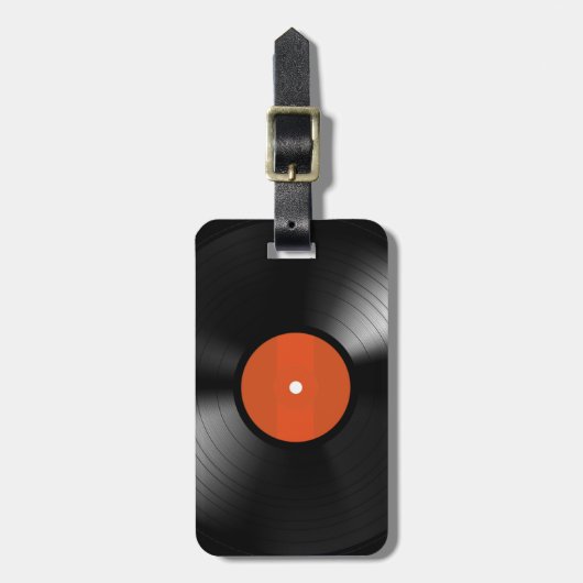 Vinyle Record Bagagelabel (Voorkant verticaal)