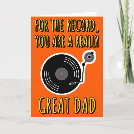 Vinyllover Record Oranje Vaderdag Kaart (Voorkant)