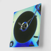  vinylopnameklok Retro Vierkante Klok (Hoek)