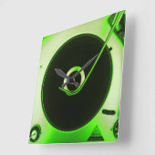  vinylopnameklok Retro Vierkante Klok (Hoek)
