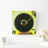 vinylopnameklok Retro Vierkante Klok (Huis)