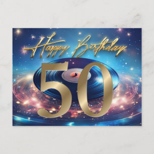 vinylplaat Happy 50th Birthday Briefkaart