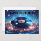  vinylplaat met sterretjes feestdagenkaart (Voorkant / Achterkant)