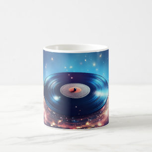 vinylplaat met sterretjes koffiemok