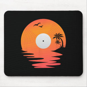 Vinylplaat Retro Schijf Zee Strand Draaitafels Ont Muismat