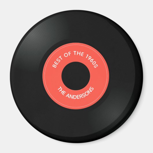 Vinylplaat Single "45" Design Magnet Magneet (Voorkant)