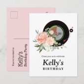 vinylrecord jarig Briefkaart Uitnodiging (Voorkant / Achterkant)