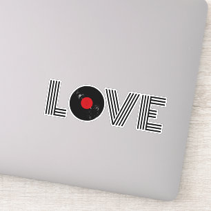 Vinylrecord liefde sticker