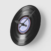 vinylrecord retro uur ronde klok (Hoek)