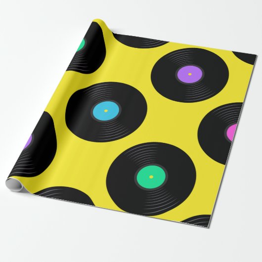 Vinylrecordpatroon Cadeaupapier (Uitgerold)
