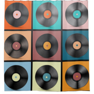 Vinylrecords. De Schijven LP van de terugkeer plaa Douchegordijn