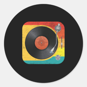 Vinylrecordspeler Ronde Sticker