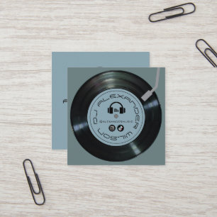 Vinylspeler DJ Leisteenblauw Vierkante Visitekaartje
