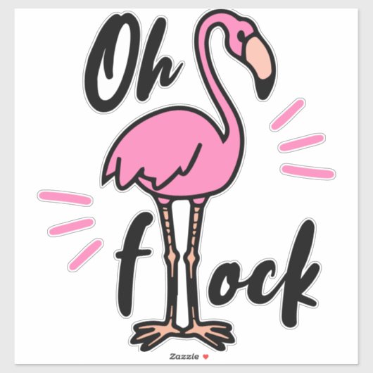 VinylSticker, flamingo, op maat gesneden Sticker (Vel)