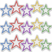VinylSticker - gekleurde sterren Sticker (Voorkant)