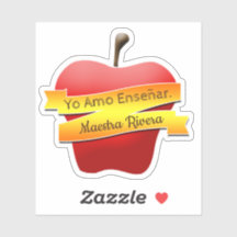 VinylSticker met eigen snijden- "Yo amo enseñar"