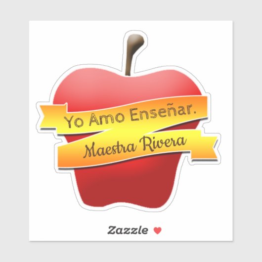 VinylSticker met eigen snijden- "Yo amo enseñar" Sticker (Vel)