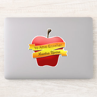 VinylSticker met eigen snijden- "Yo amo enseñar" Sticker