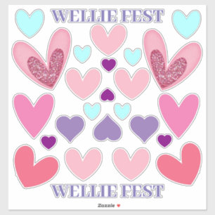 Vinylstickers Knippen - Wellie Fest Hartjes Sticker